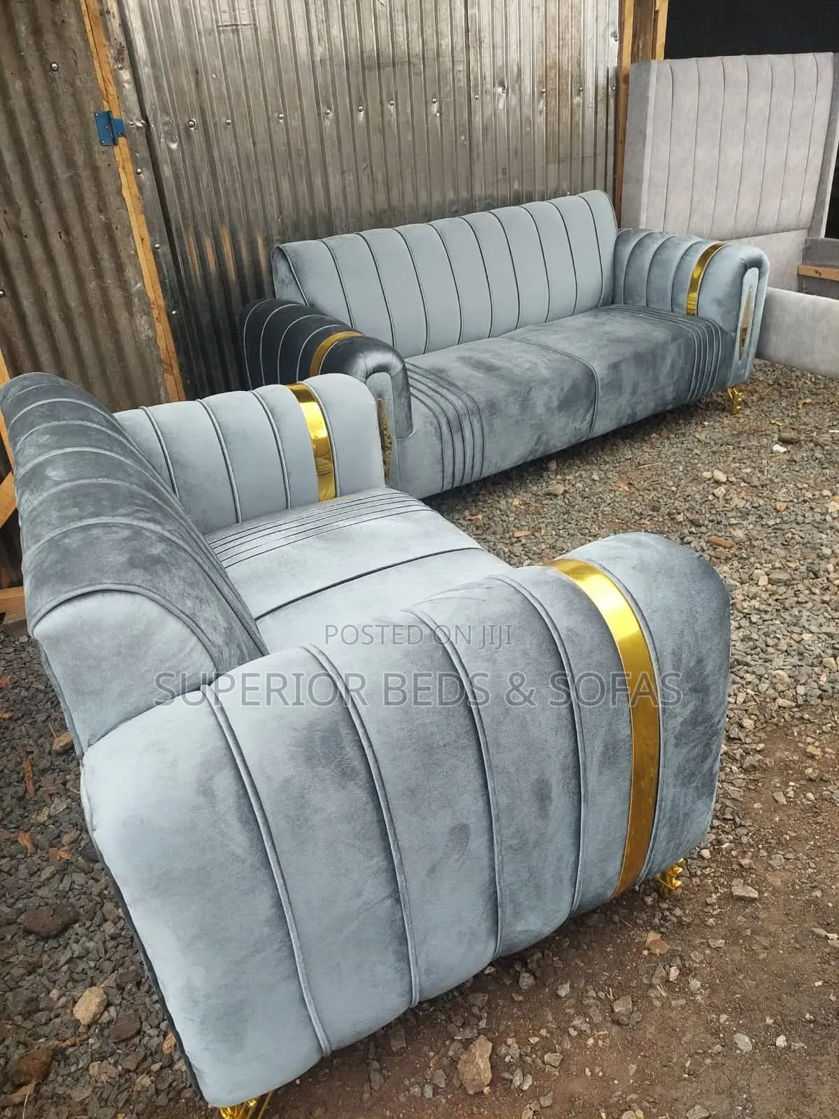 Grey 3 Seater Sofa Also Available in Cream/White