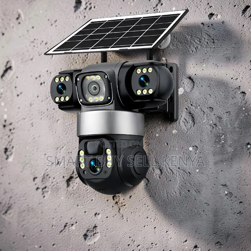 V380 Pro Mobile App Control 4g PTZ Three Lens Solar Camera