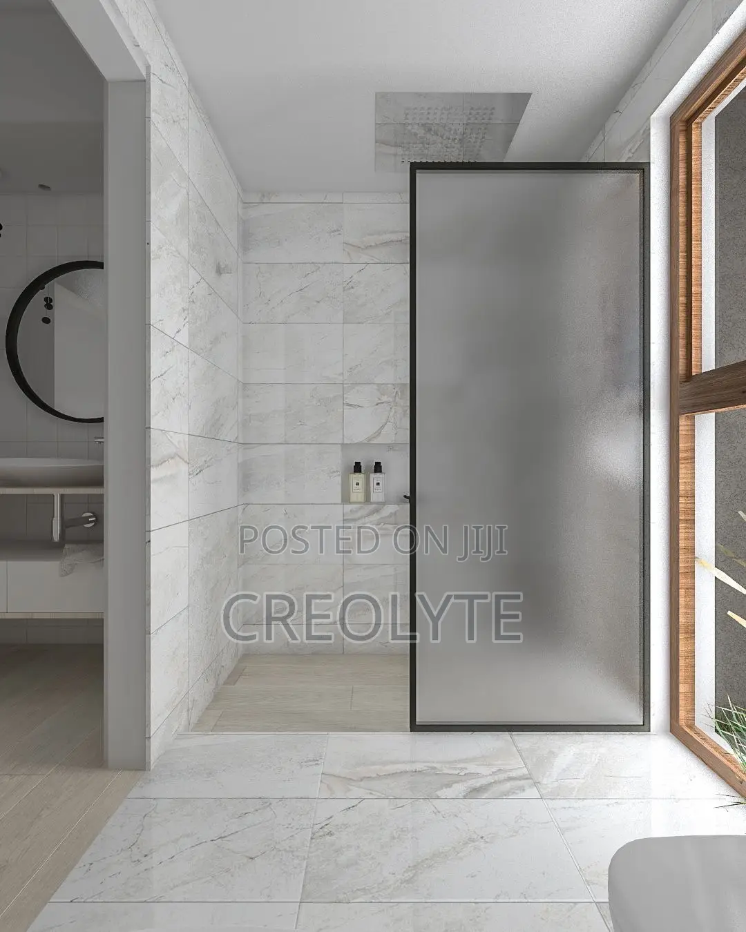 Frameless Frosted Glass Shower Door — Luxury Bathroom Upgrade