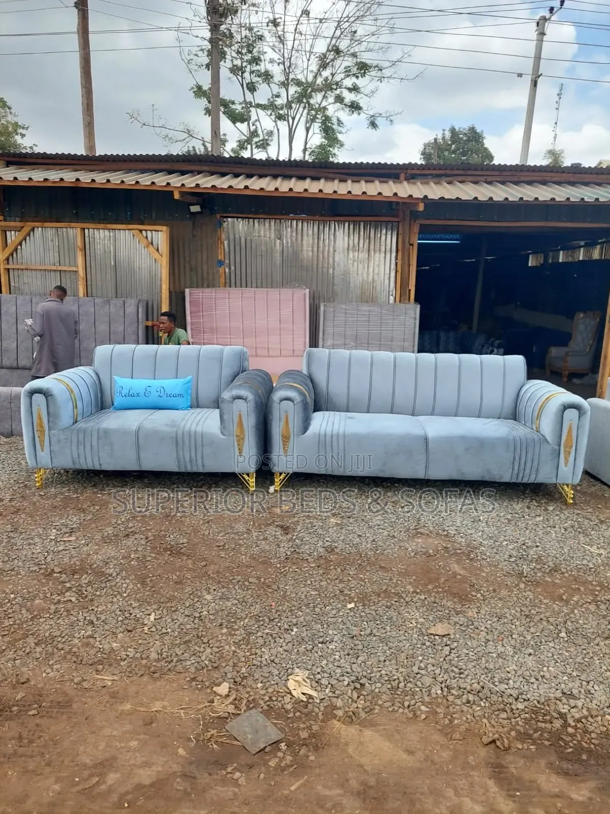 Grey Luxury 5 Seater Sofa Set