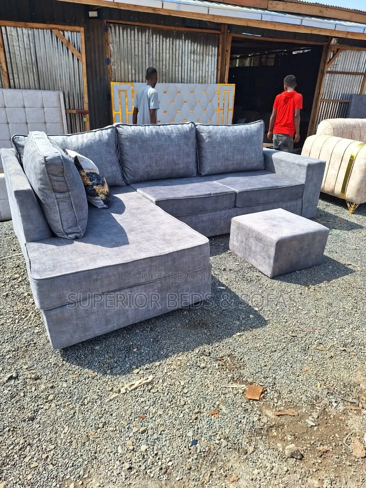 5-Seater L-Shaped Sofa With Ottoman