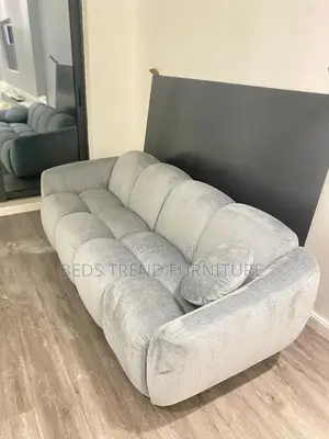 3 Seater Elegant Light Gray Tufted Sofa