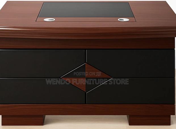 Office Desk; 1.4 Meter Mahogany Executive Home Office Secretarial Desk - thumbnail 2