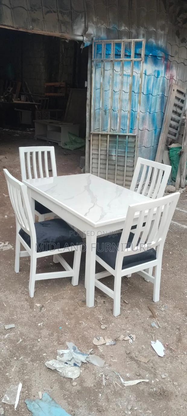 4 Chaired Hardwood Dining Set - main view