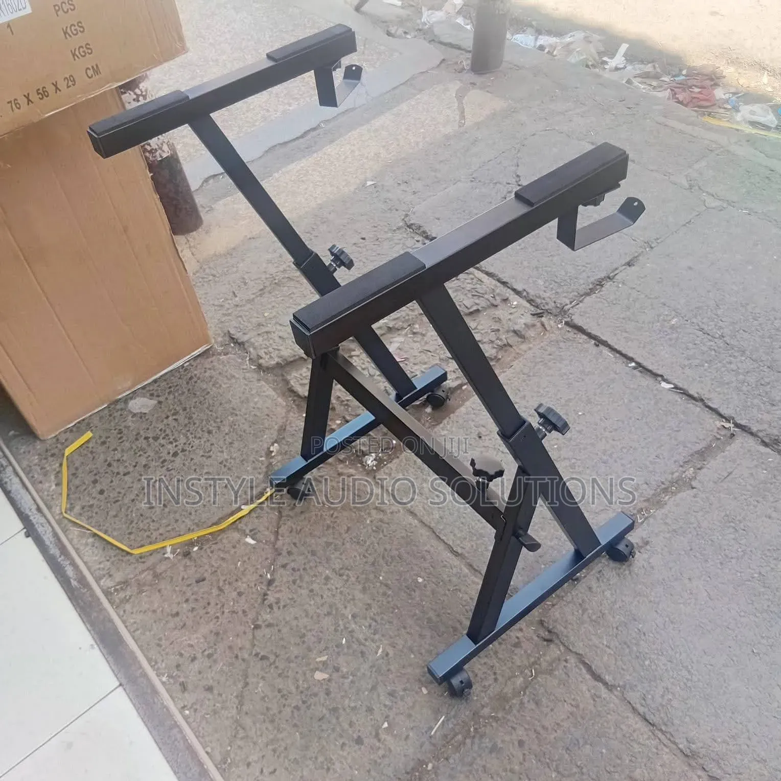 Double Stand Metallic Adjustable Professional Keyboard Stand