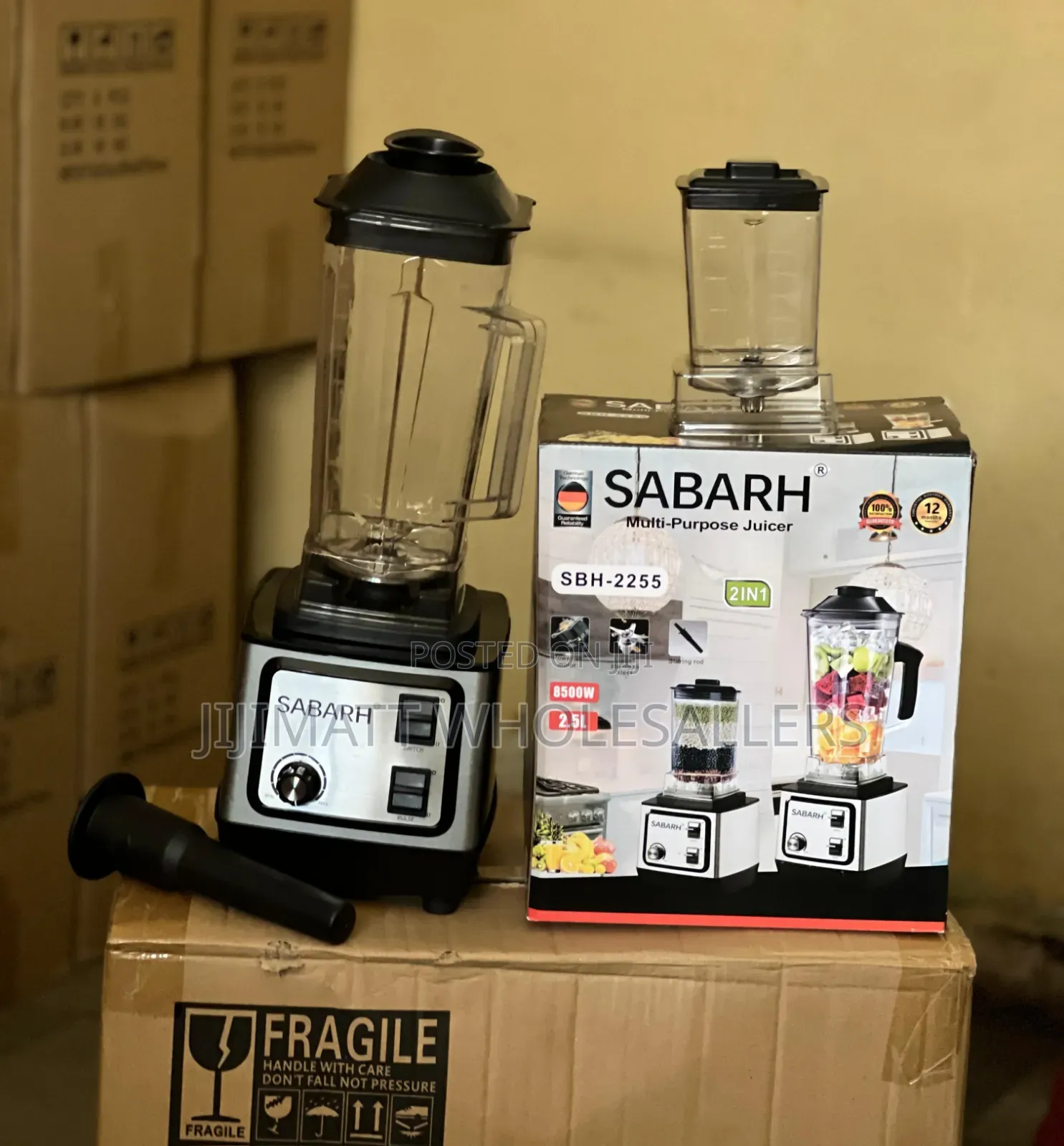 8500 Watts Heavy Duty Sabarh 2.5 Litres Jug 2in 1 Commercial Blender