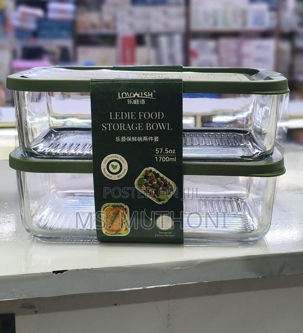 (1700ml ) Each 2pcs Large Capacity Food Storage Glass Containers