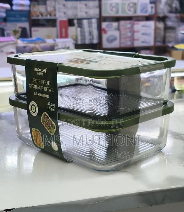 (1700ml ) Each 2pcs Large Capacity Food Storage Glass Containers - thumbnail 4