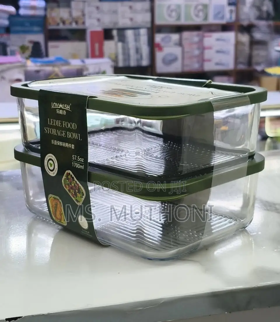 (1700ml ) Each 2pcs Large Capacity Food Storage Glass Containers