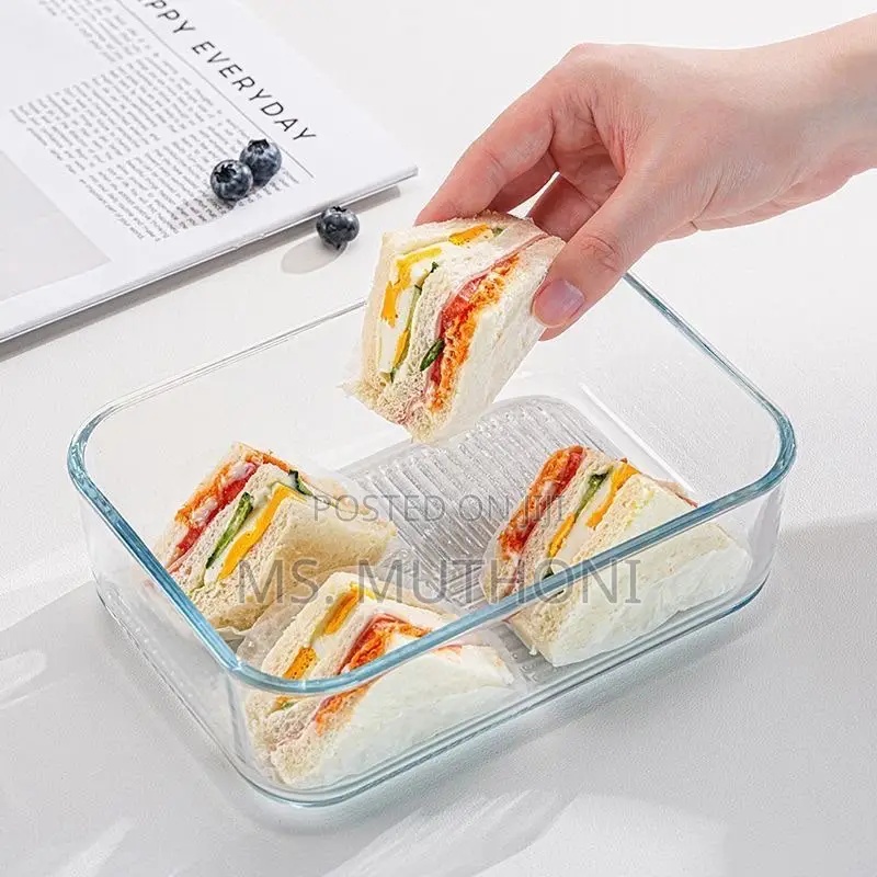 (1700ml ) Each 2pcs Large Capacity Food Storage Glass Containers