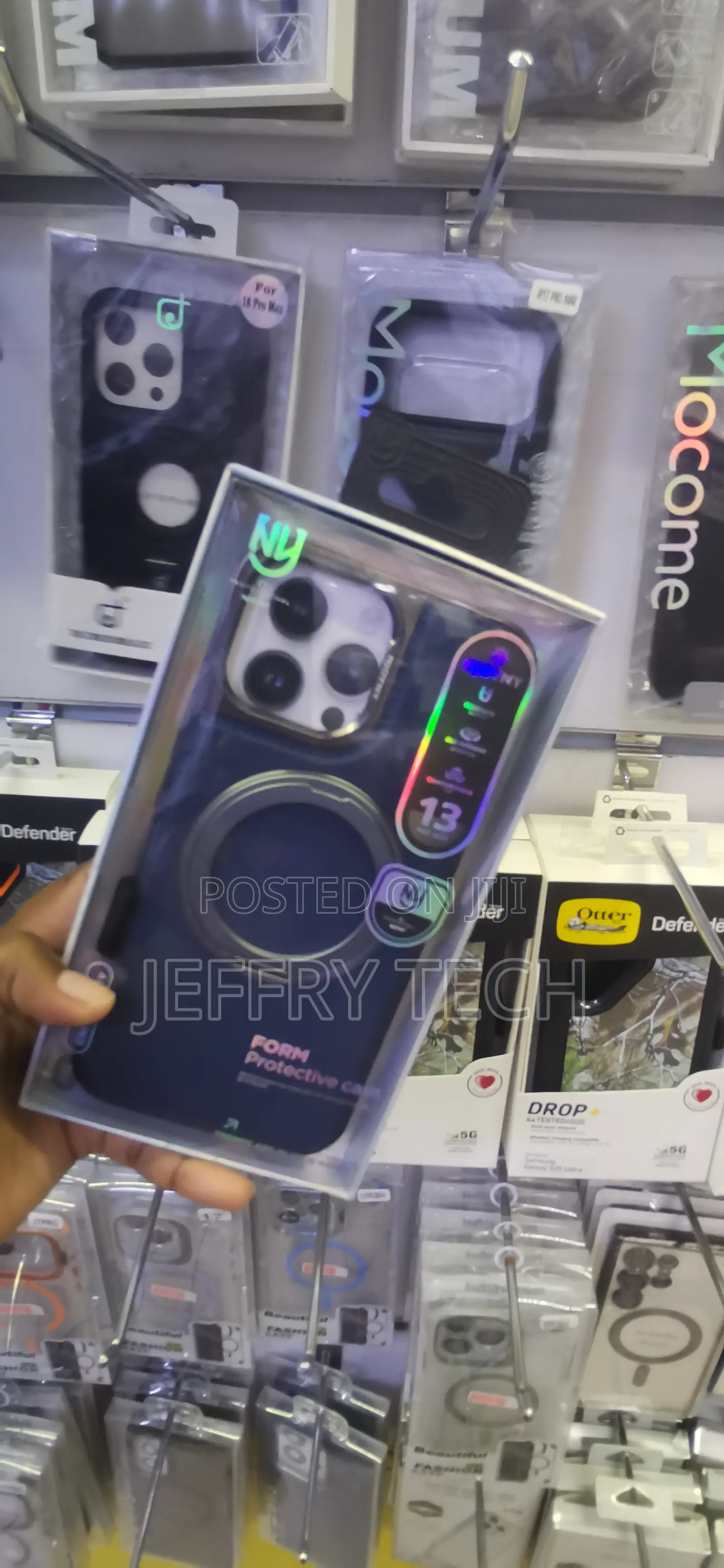 iPhone 17 Pro Max With a Magnetic Ring Stand in Navy Blue.