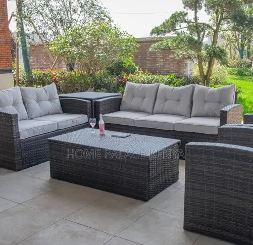Rattan Sofa: Outdoor Garden Rattan Sofa Set With Table