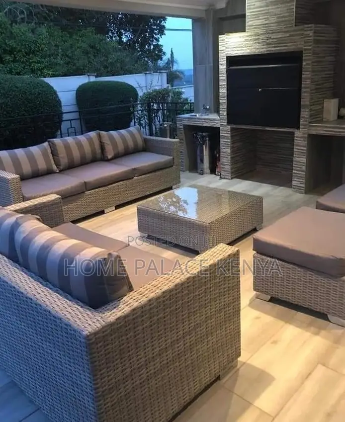 Rattan Sofa: Outdoor Garden Rattan Sofa Set With Table