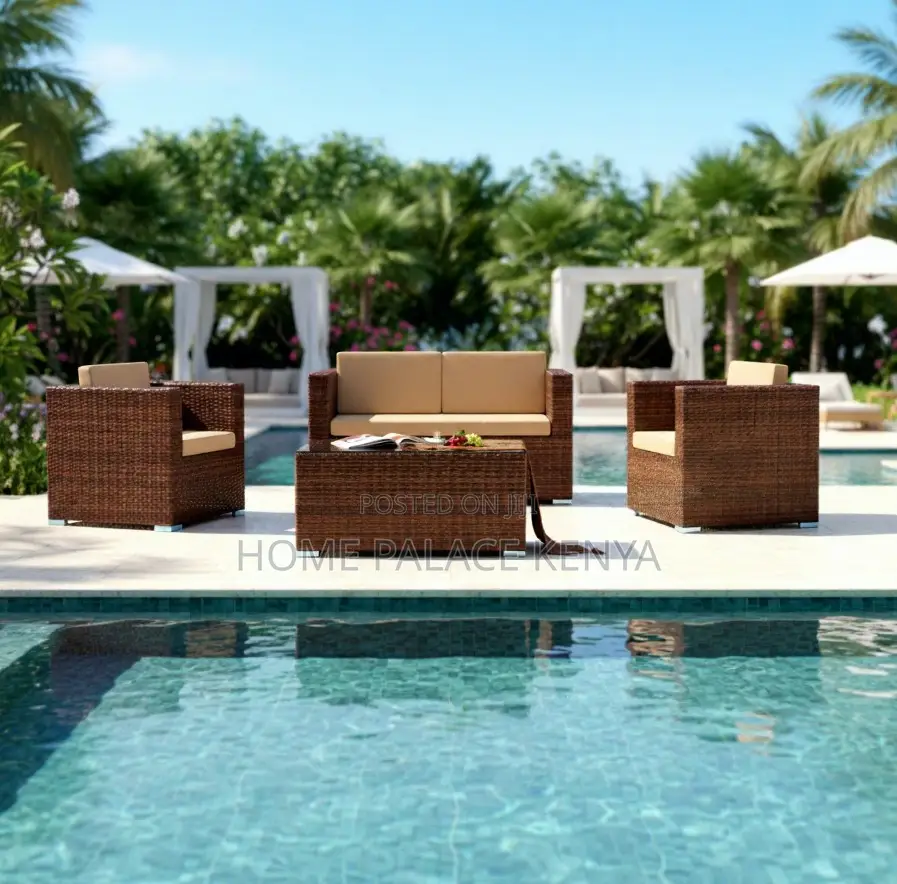 Rattan Sofa: Outdoor Garden Rattan Sofa Set With Table