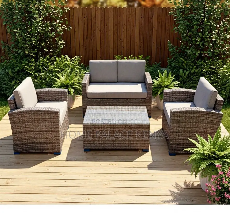Rattan Sofa: Outdoor Garden Rattan Sofa Set With Table