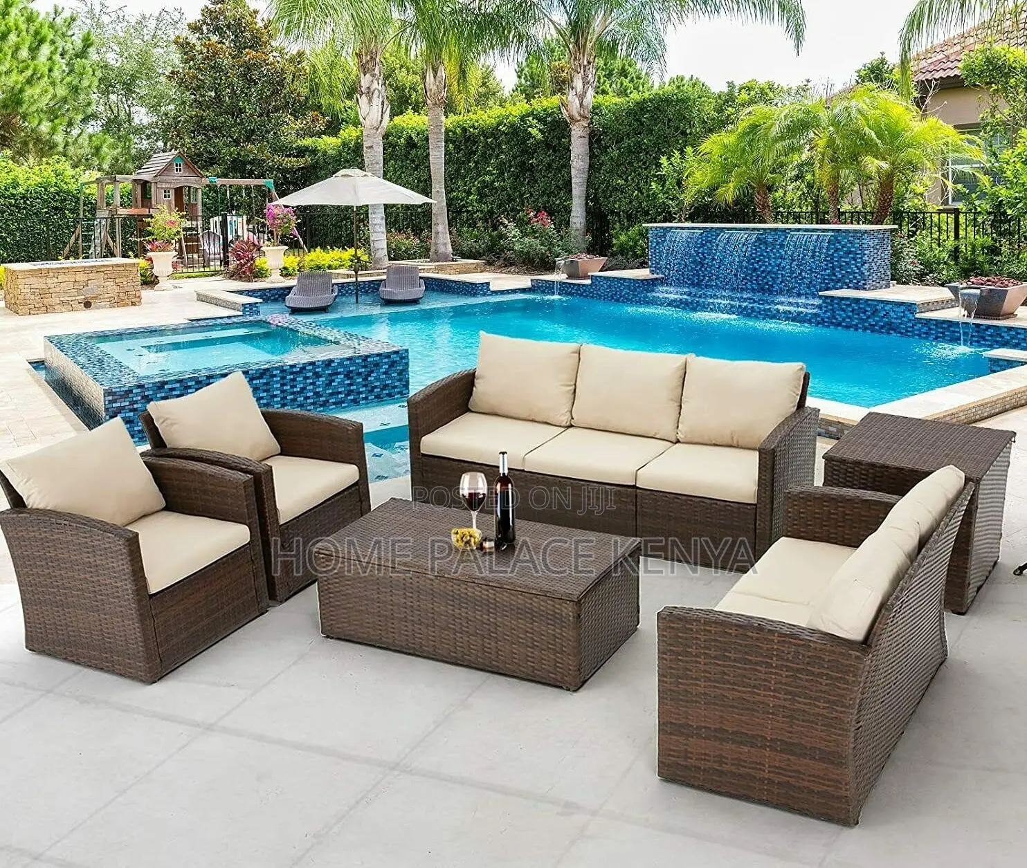 Rattan Sofa: Outdoor Garden Rattan Sofa Set With Table