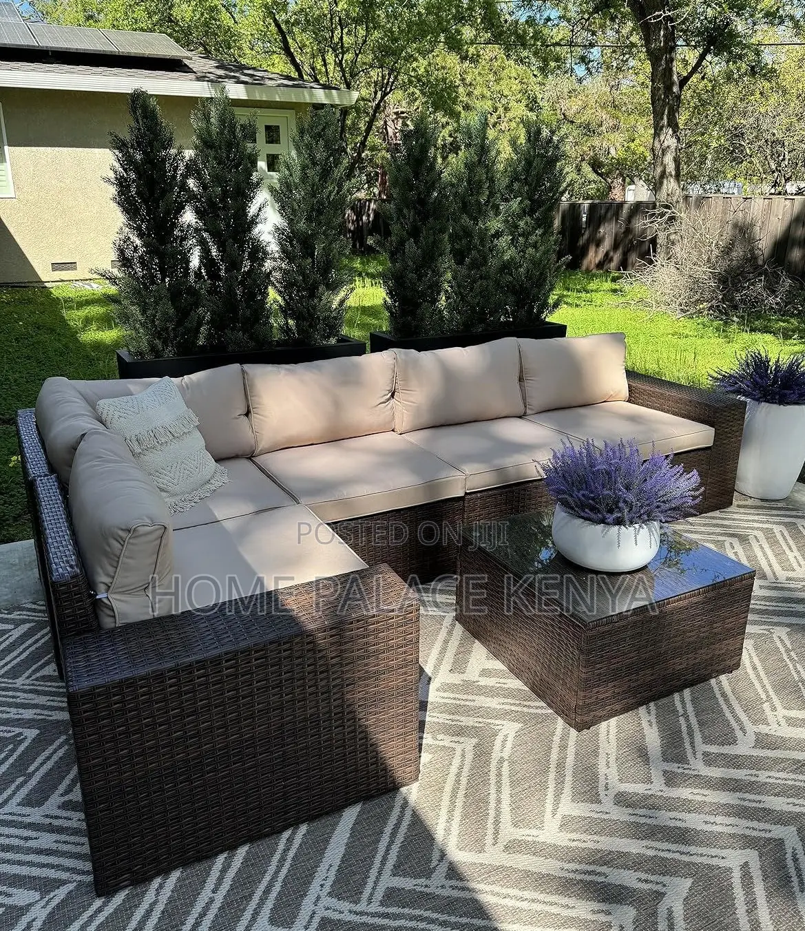 Rattan Sofa: Outdoor Garden Rattan Sofa Set With Table