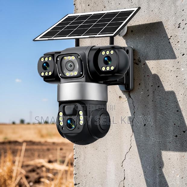 Easy Installation Motion Detection 4g PTZ Three Lens Solar Camera