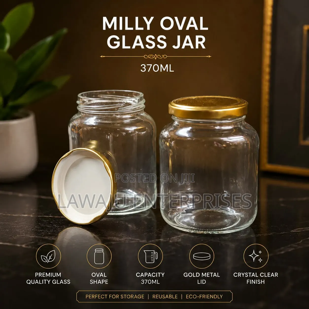 Oval Glass Jar