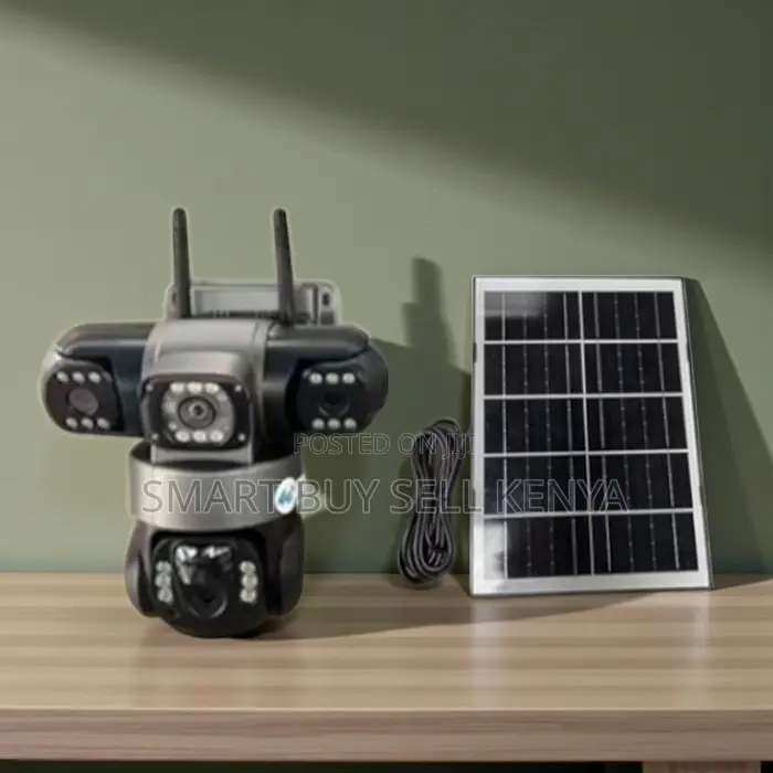 Property Protection Night Vision 4g PTZ Three Lens Solar Camera