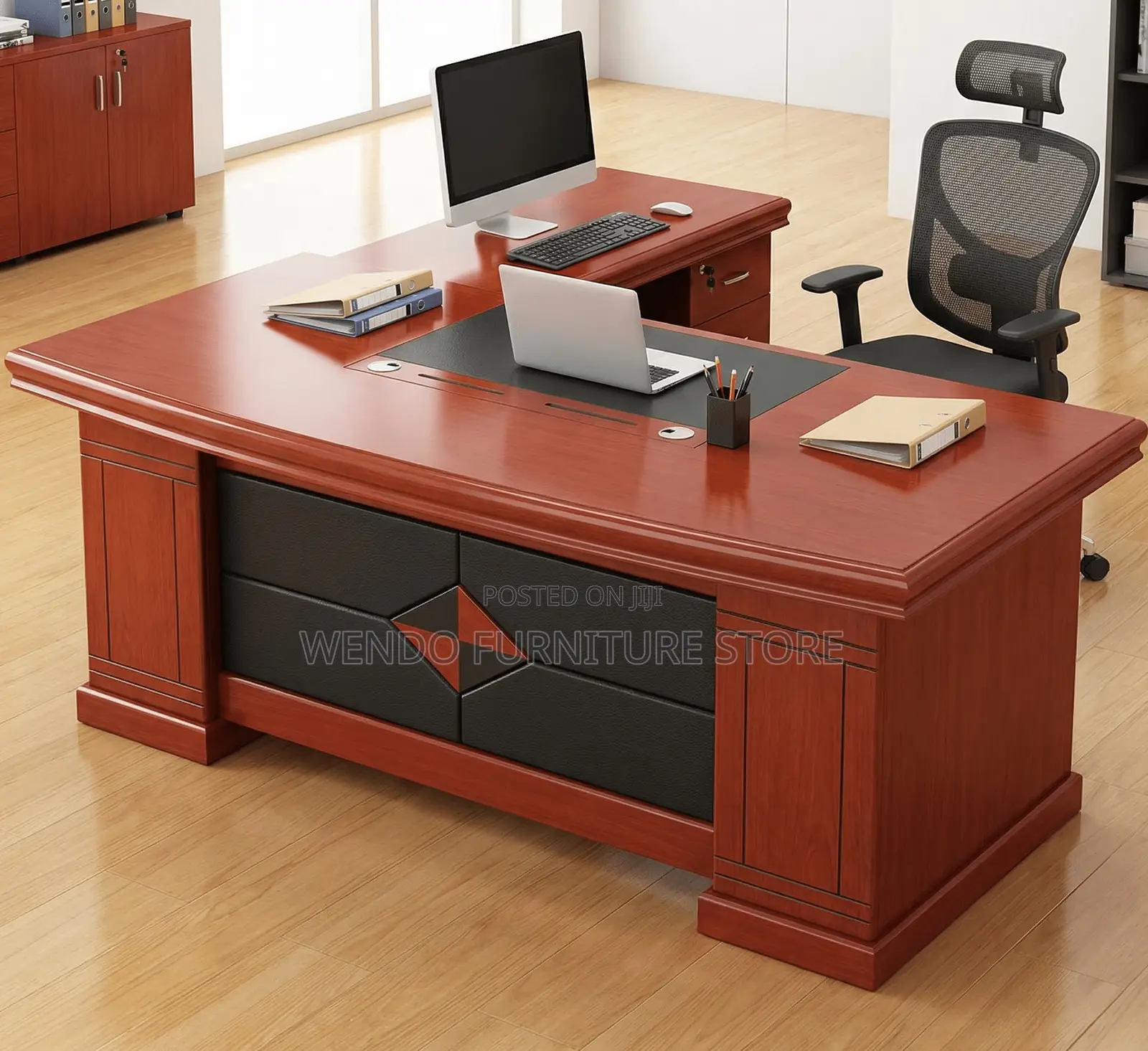 Office Desk; 1.6 Metes Mahogany Executive Office Managers Desks