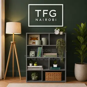 Grey Mini Bookshelf | 8-Compartment Compact Bookshelf | TFG Nairobi