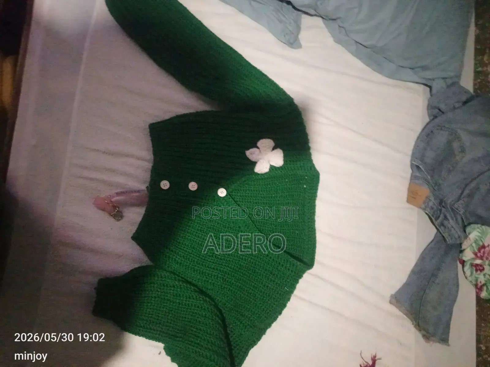 Chunky Green Crochet Cardigan