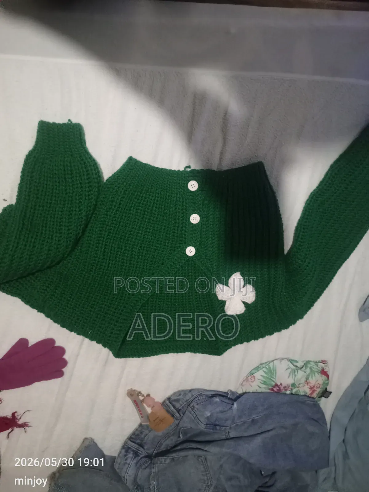 Chunky Green Crochet Cardigan