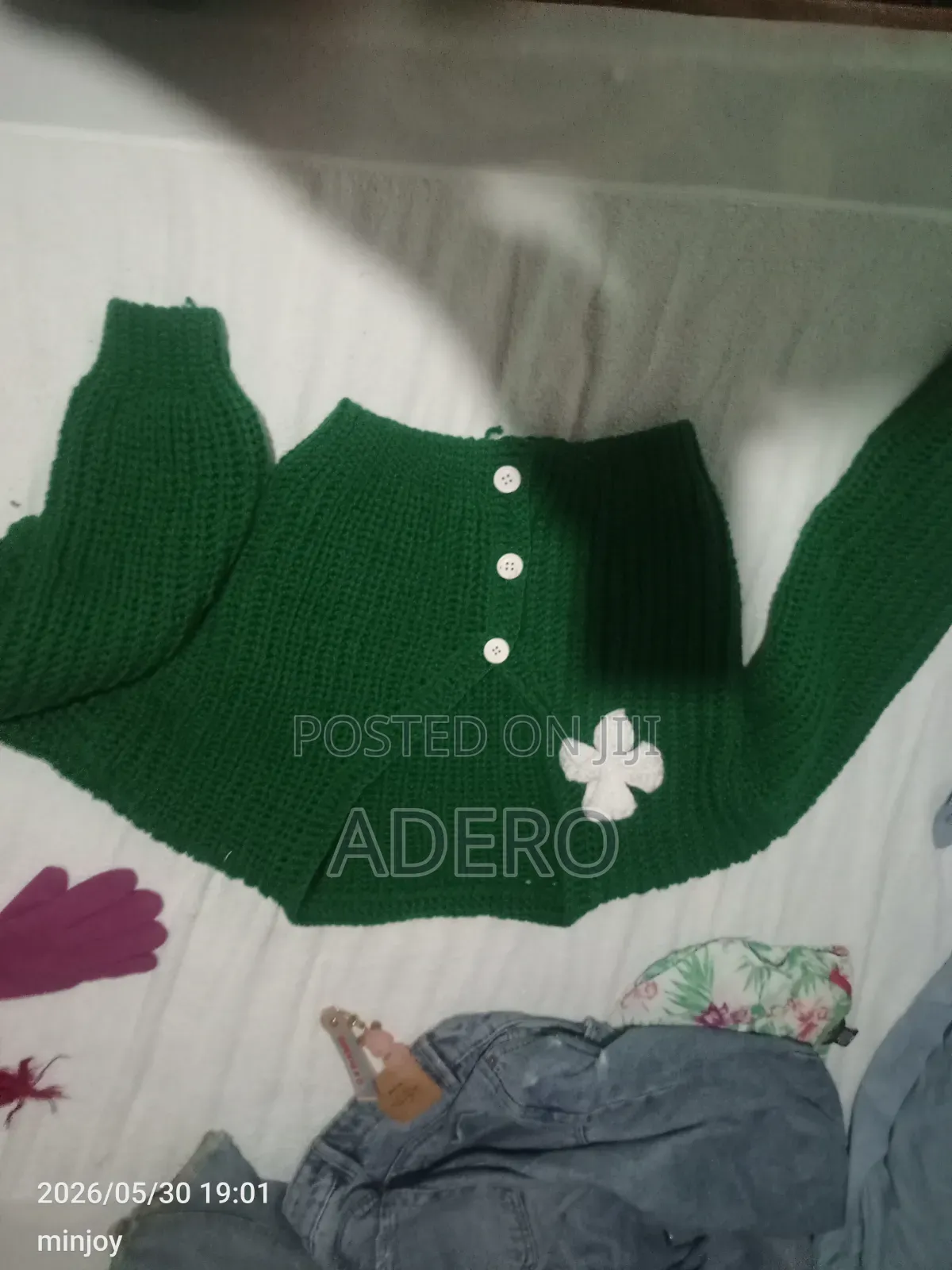 Chunky Green Crochet Cardigan