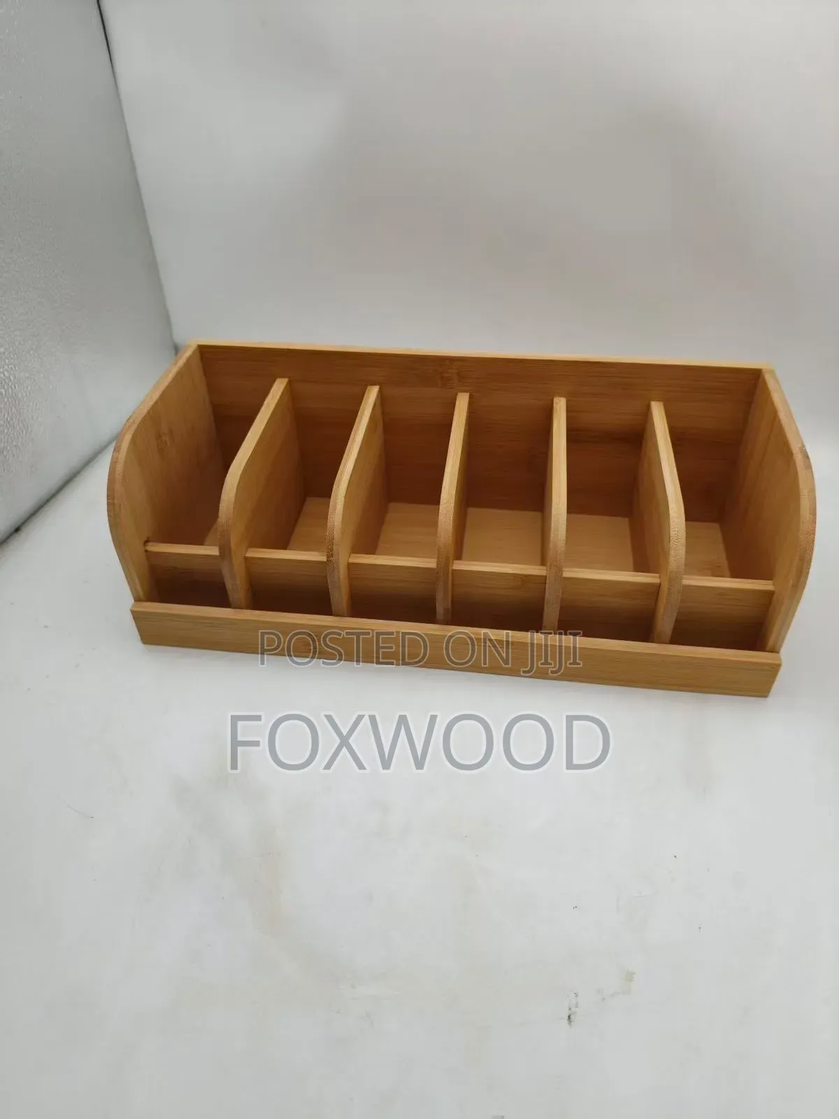 *6 Slot Premium Bamboo Belt Organizer.
