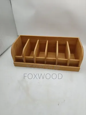 *6 Slot Premium Bamboo Belt Organizer.