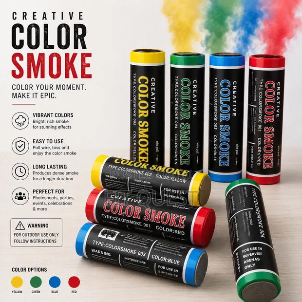 Creative Color Smoke Flare Canister Photography Party Event Reveal