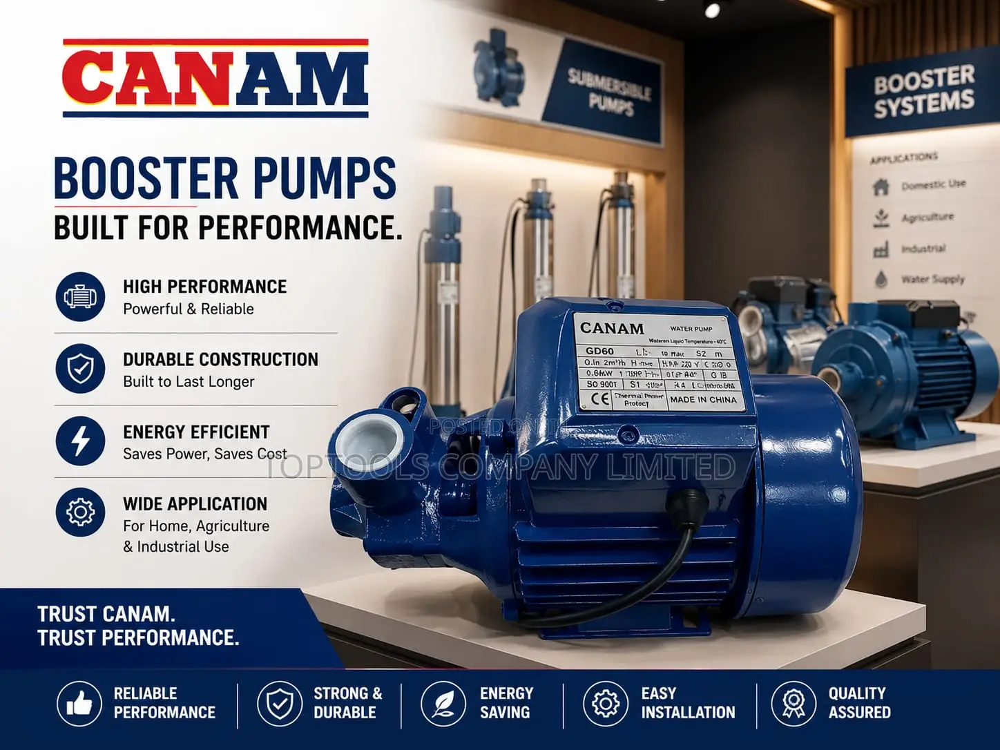 Canam Uk Brand Booster Pumps 0.5hp