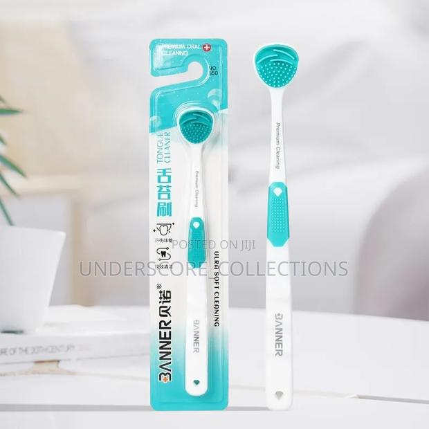 Silicone Tongue Cleaner Arc Design Double Sided Cleaning Brush