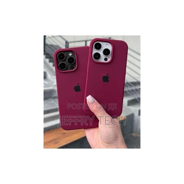 iPhone 13 Pro Soft Silicone Case - Shockproof, Slim Fit, Maroon - thumbnail 2