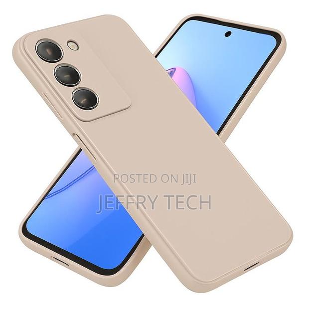 Soft Flexible Silicone Case for Vivo V30 Lite, Shockproof (Beige)