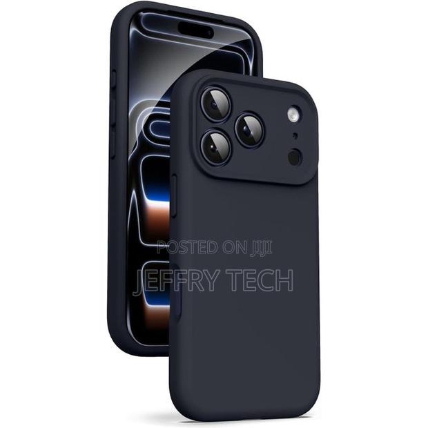 Soft Flexible Silicone Case for Apple iPhone 17 Pro, Anti-S (Black)