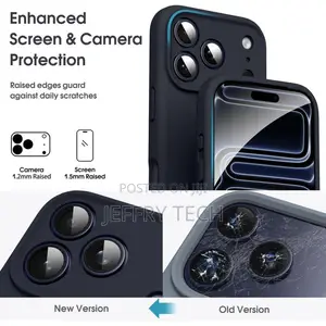 Soft Flexible Silicone Case for Apple iPhone 17 Pro, Anti-S (Black)