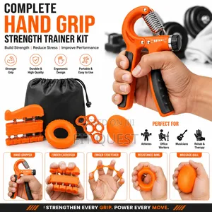 Adjustable Hand Grip Strength Trainer Kit With Finger Exerciser Set