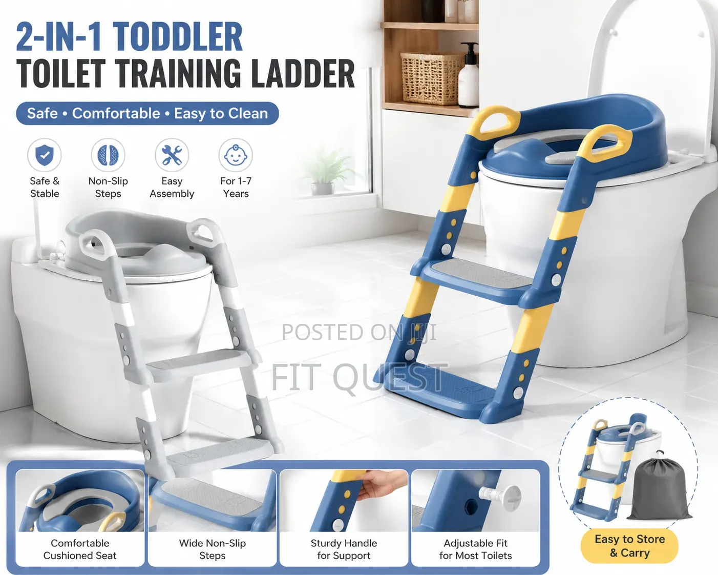 Adjustable Kids Toilet Training Ladder Seat With Steps