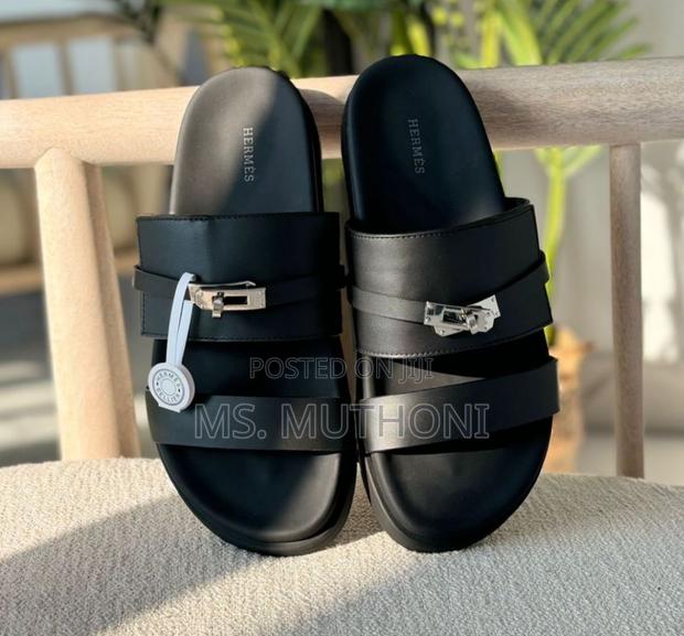 Black Hermès Jackson Sandals Size 40-45 - main view