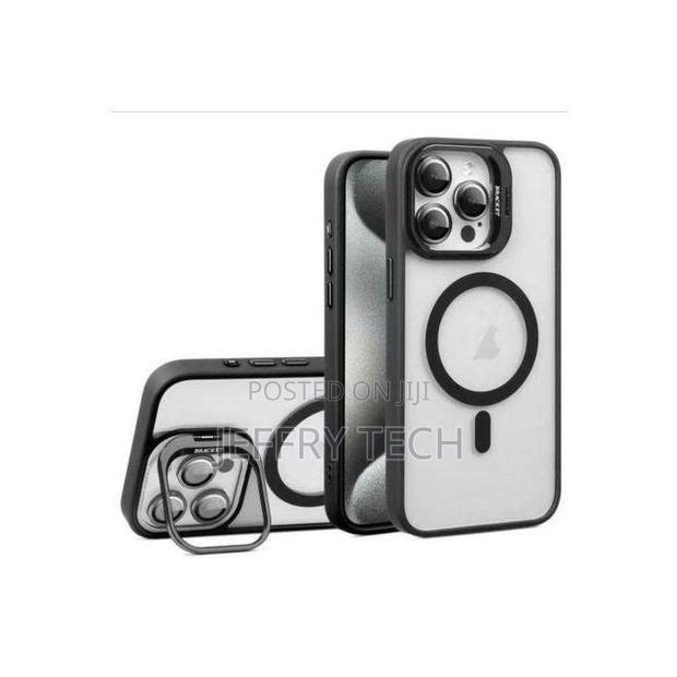 iPhone 16 Pro Max C - Magnetic Black Tpu Acrylic, Kickstand, Magsafe