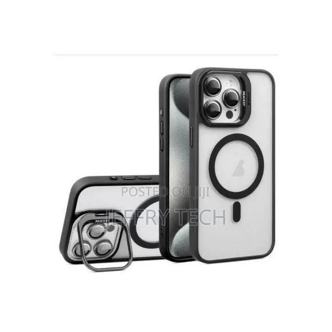iPhone 16 Pro Max C - Magnetic Black Tpu Acrylic, Kickstand, Magsafe