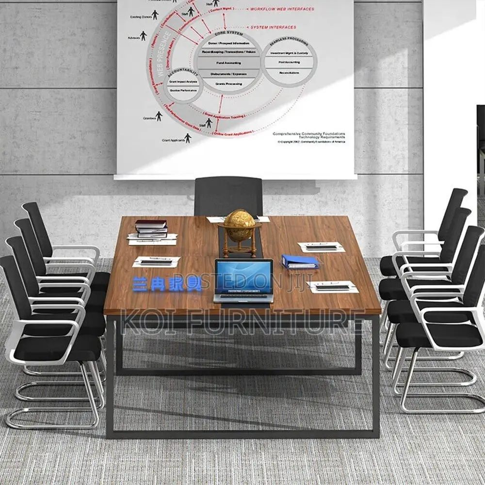 Boardroom Table; 2.4 Meters Conference Boardroom With Wooden Top