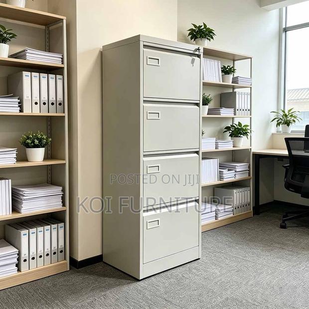 Office Cabinet; Lockable Steel With Four Lockable Drawers