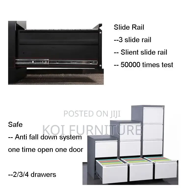 Office Cabinet; Lockable Steel With Four Lockable Drawers