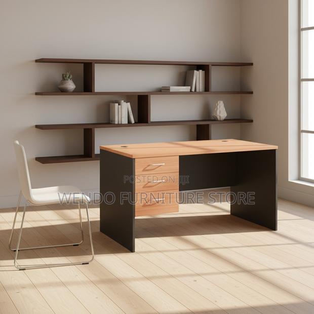 Office Desk; 1.2 Meters Brown MDF Top Office Desk - main view