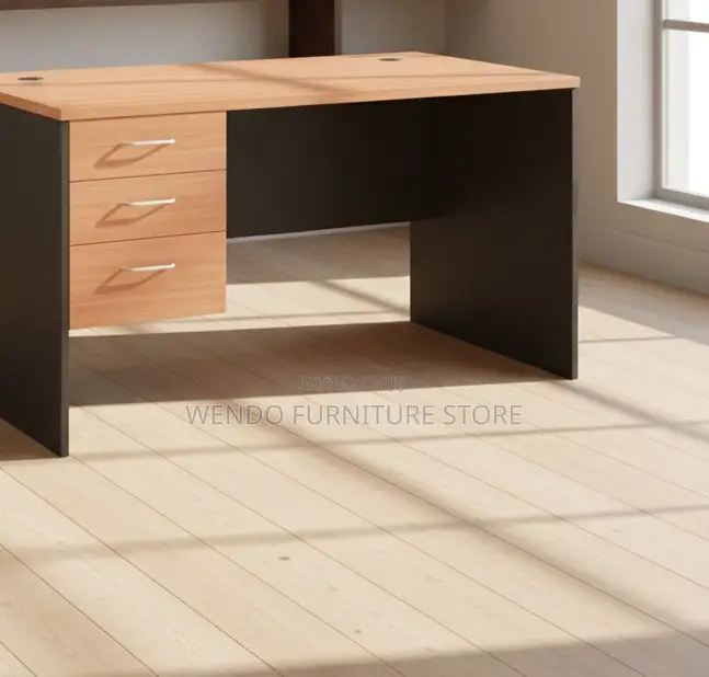 Office Desk; 1.2 Meters Brown MDF Top Office Desk