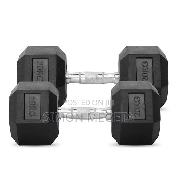 Double Hand. Pair 20kgs Hex Dumbbell