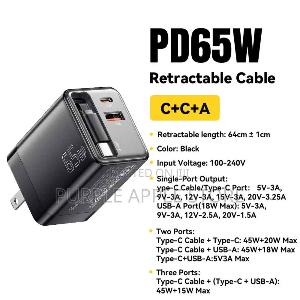 Essager 65w Gan Usb-C Fast Charger Uk Plug